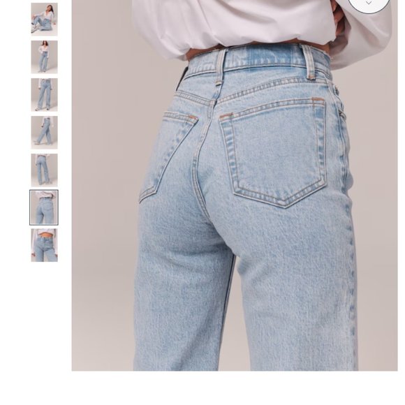 Abercrombie High Rise 90s Relaxed Jean Light - 34W Short - Picture 2 of 14
